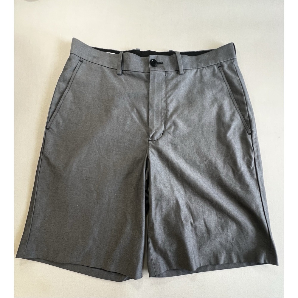 John W. Nordstrom Smartcare Grey Supima Cotton Wrinkle-Free Chino Shorts 32W